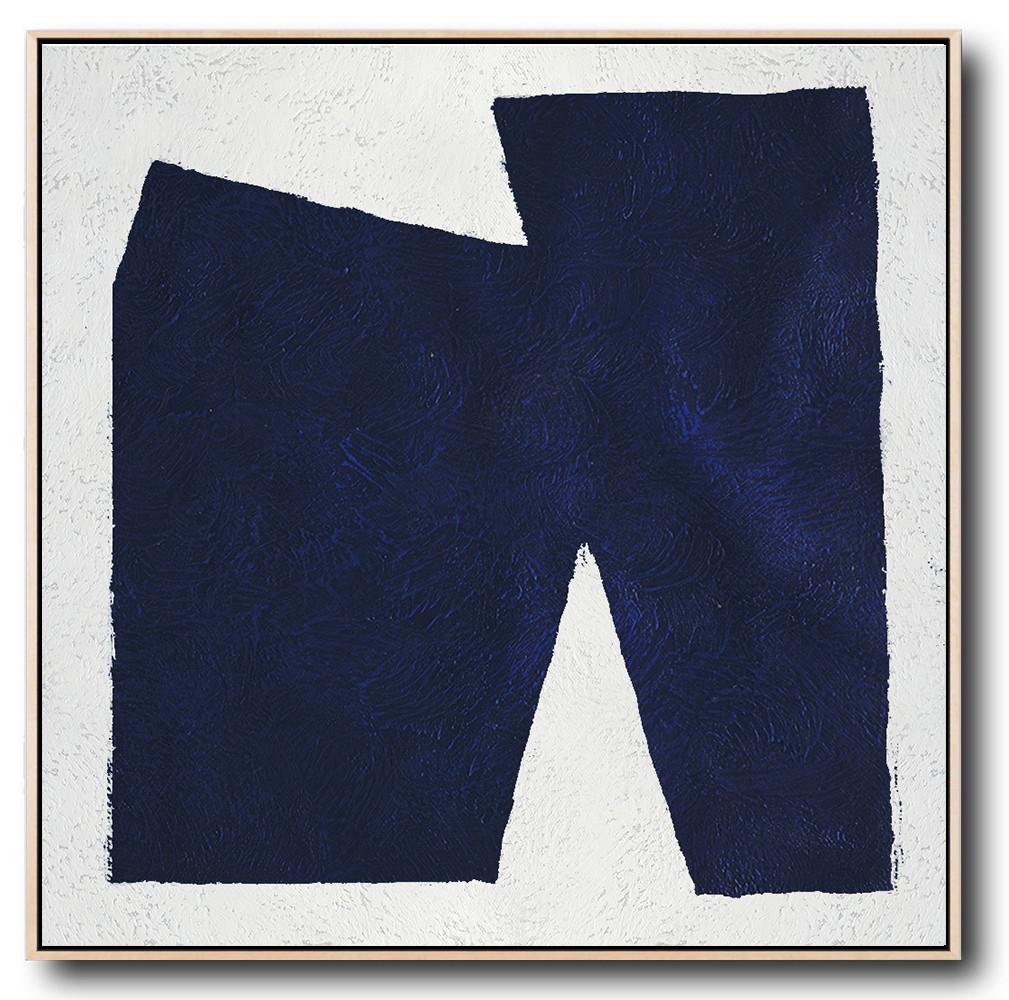 Navy Blue Minimalist Painting #NV121A - Click Image to Close
